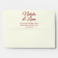 Modern Ivory Red Fun Retro Bold Funky Boho Wedding