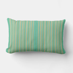 Modern Jade Green Striped Lumbar Pillow
