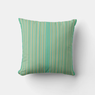 Modern Jade Green Striped Throw Pillow