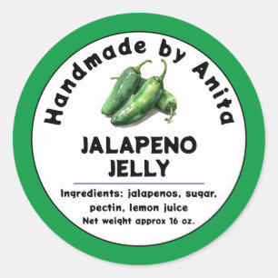 Modern Jalapeno Jam  or Jelly Canning Jar Label 