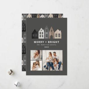 Modern Japan Christmas Nordic houses 3 photo chic  Holiday Card