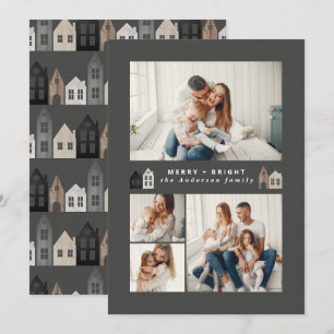 Modern Japan Christmas Nordic houses 4 photo chic  Holiday Card