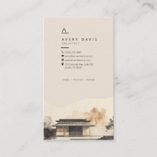 Modern Japandi Architect Business Card