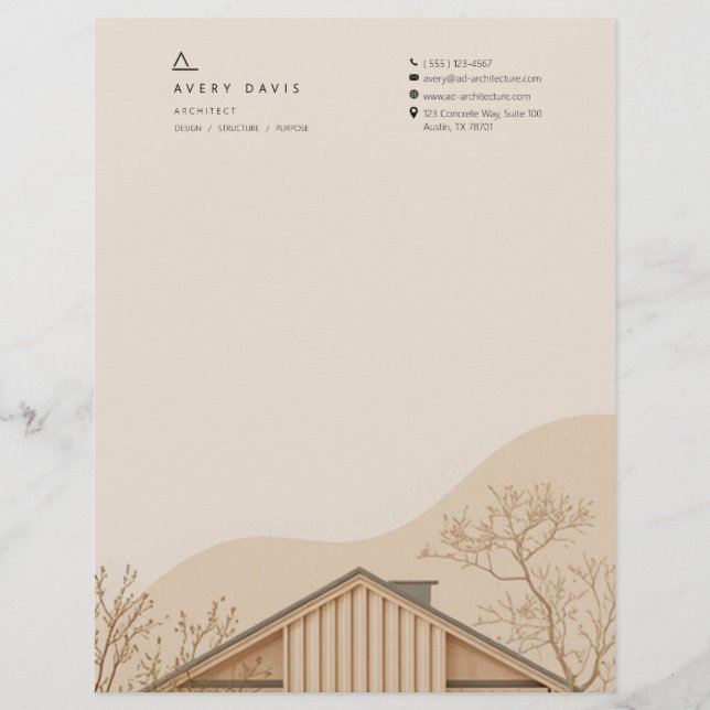 Modern Japandi Architect Custom Letterhead (Front)