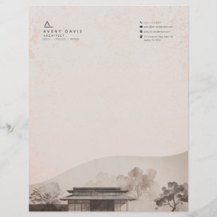 Modern Japandi Architect  Custom Letterhead