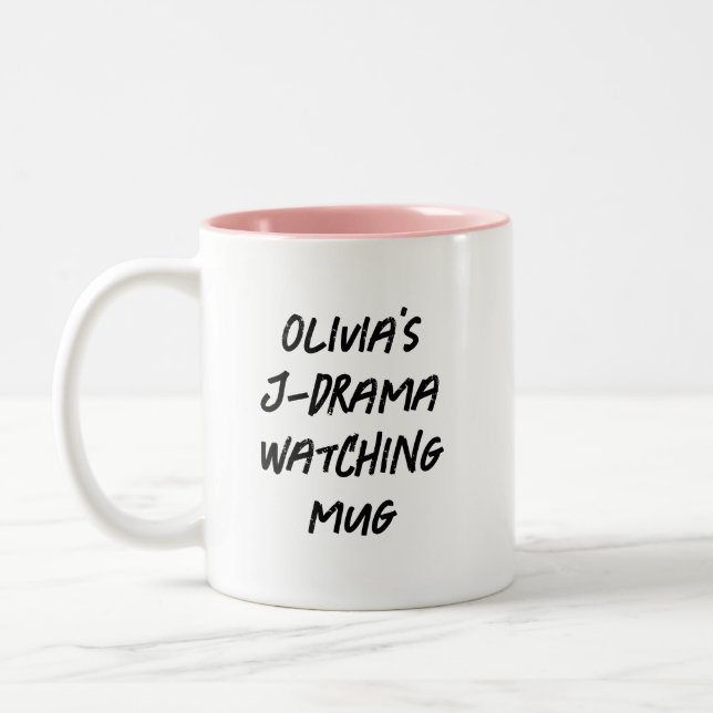 Modern Japanese Drama Personalised Jdrama Watching Two-Tone Coffee Mug (Left)