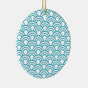 Modern Japanese Geometric Pattern  Ceramic Ornament
