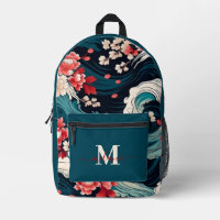 Modern Japanese Sakura Custom Monogram Name