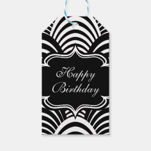 Modern Jazz Age Elegant Black and White 1920s Gift Tags