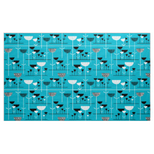 Modern Jazz - Aqua Blue 00b2ca Fabric