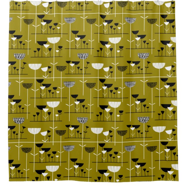 Modern Jazz - Gold Brown 988501 Shower Curtain (Front)