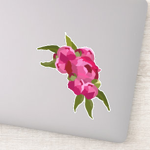 Modern Jewel Peony Vinyl Sticker