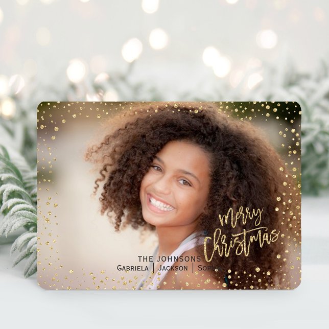 Modern jewel tones Christmas Gold Glitter Holiday Card (Modern jewel tones Christmas Gold Glitter Holiday Card)