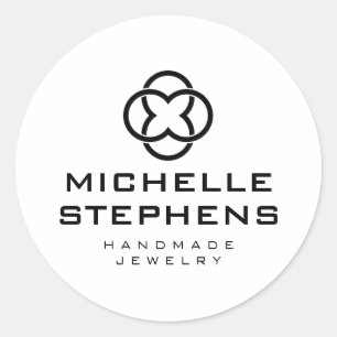 Modern Jewellery Designer Logo White Stickers