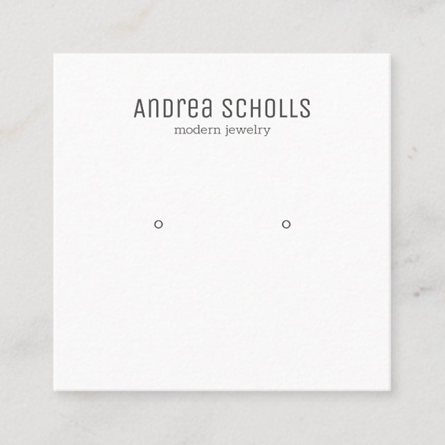Modern Jewellery  Stud Earring Earring Display Square Business Card (Front)
