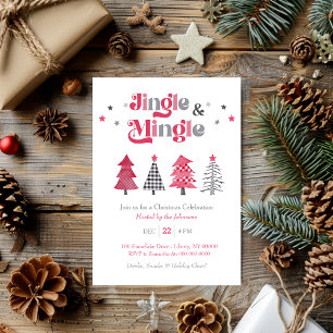 Modern Jingle and Mingle Holiday Christmas Party Invitation
