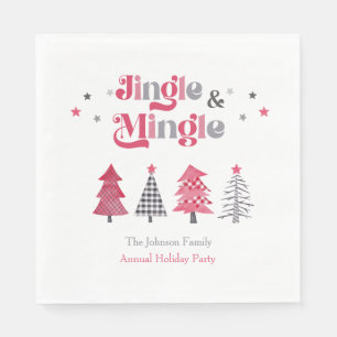 Modern Jingle and Mingle Holiday Christmas Party Napkin