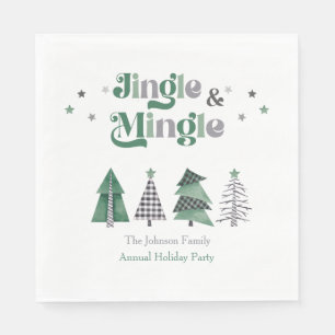 Modern Jingle and Mingle Holiday Christmas Party Napkin