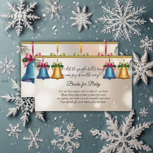 Modern Jingle Bells Christmas Ornament Baby Shower Enclosure Card
