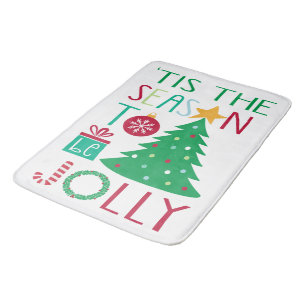 Modern Jolly Christmas Bath Mat
