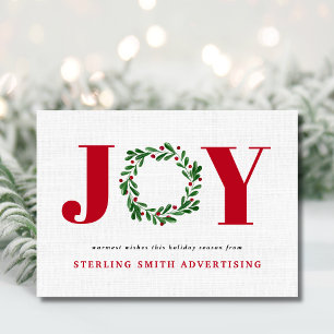 Modern JOY Business  Holiday Card