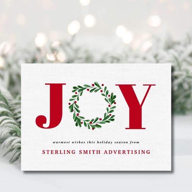 Modern JOY Business  Holiday Card (Creator Uploaded)