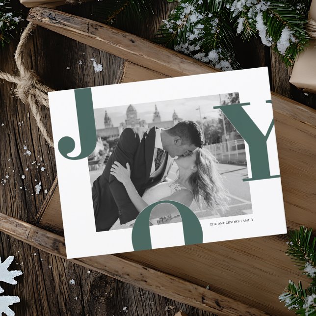 Modern JOY Christmas Photo | Minimalist Postcard (Creator Uploaded)