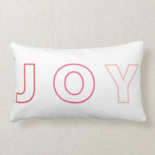 Modern Joy Colour Block Red Pink Christmas Holiday Lumbar Cushion