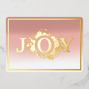 Modern Joy Gold Christmas Photo   Foil Holiday Card
