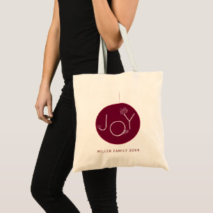 Modern Joy Holiday Monogram Tote Bag