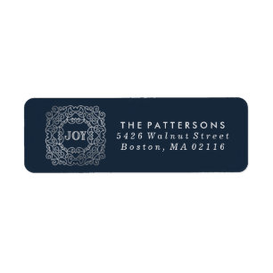 Modern Joy   Holiday Return Address Label
