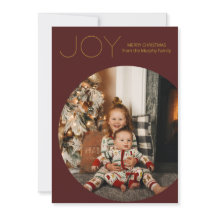 Modern Joy Minimalist Christmas Holiday Card