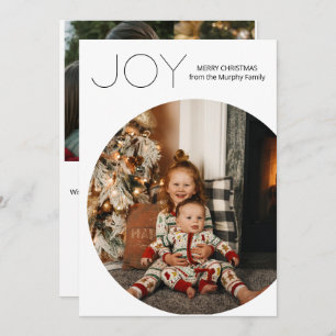 Modern Joy Minimalist Christmas Holiday Card