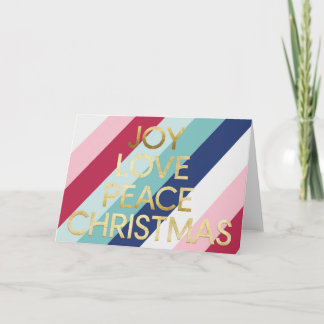 Modern Joy Peace Love Christmas Holiday Card