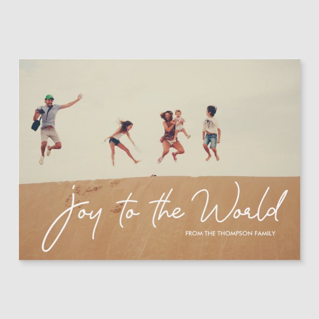 Modern Joy to the World Fun Christmas Photo (Front)