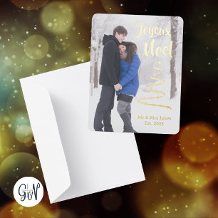 Modern Joyeux Noel Foil Holiday Card