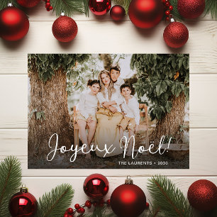 Modern Joyeux Noel Natale Photo Holiday Card