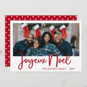 Modern Joyeux Noel Photo Holiday Card