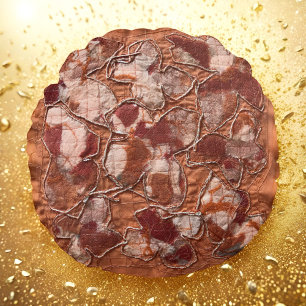 Modern joyful burnt orange butterflies embroidery  round cushion