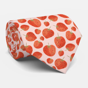 Modern Joyful Farmer Strawberry Fruit Food Pattern Tie