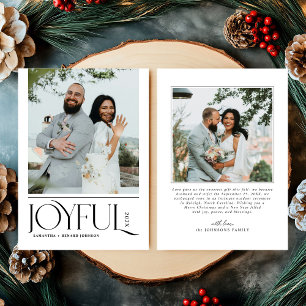 Modern Joyful Married Newlywed Merry Christmas Holiday Card