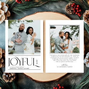 Modern Joyful Married Newlywed Merry Christmas Holiday Card