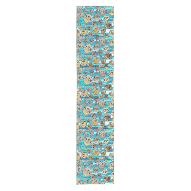 Modern Joyful Matzah  Short Table Runner (Front)