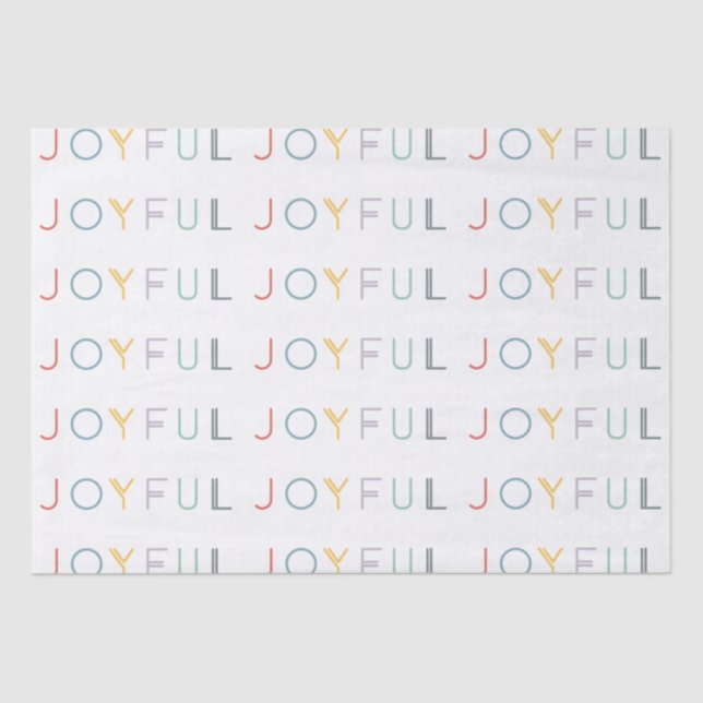 modern joyful pastel script holiday tissue paper (Front)
