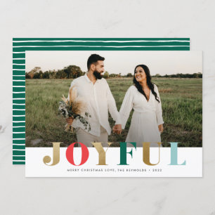 Modern Joyful Photo Christmas Holiday Card