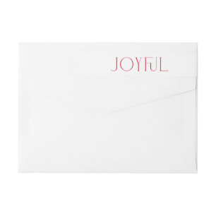Modern Joyful Red Typography Christmas Holiday  Wrap Around Label