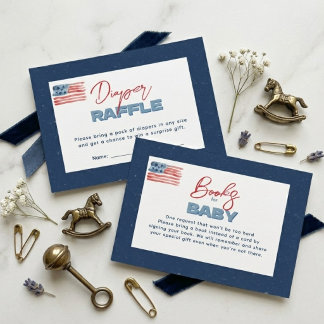 Modern July 4th Watercolor Flag Books for Baby Enclosure Card