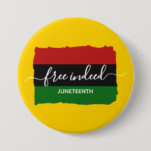 Modern JUNETEENTH Free Indeed 7.5 Cm Round Badge