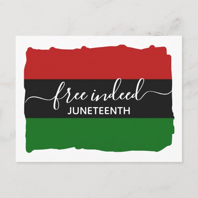 Modern JUNETEENTH Free Indeed Postcard (Front)