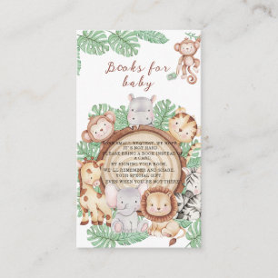 Modern Jungle Animals Greenery Safari Watercolor Enclosure Card